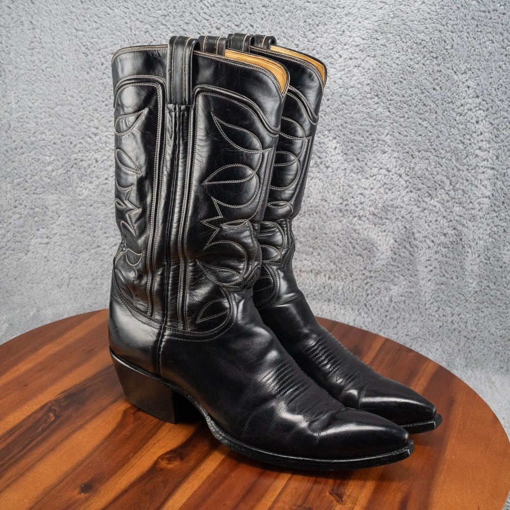 Tony Lamas 3531 Black Label Pointed Toe Western Cowboy Boot Made USA Mens 9.5B